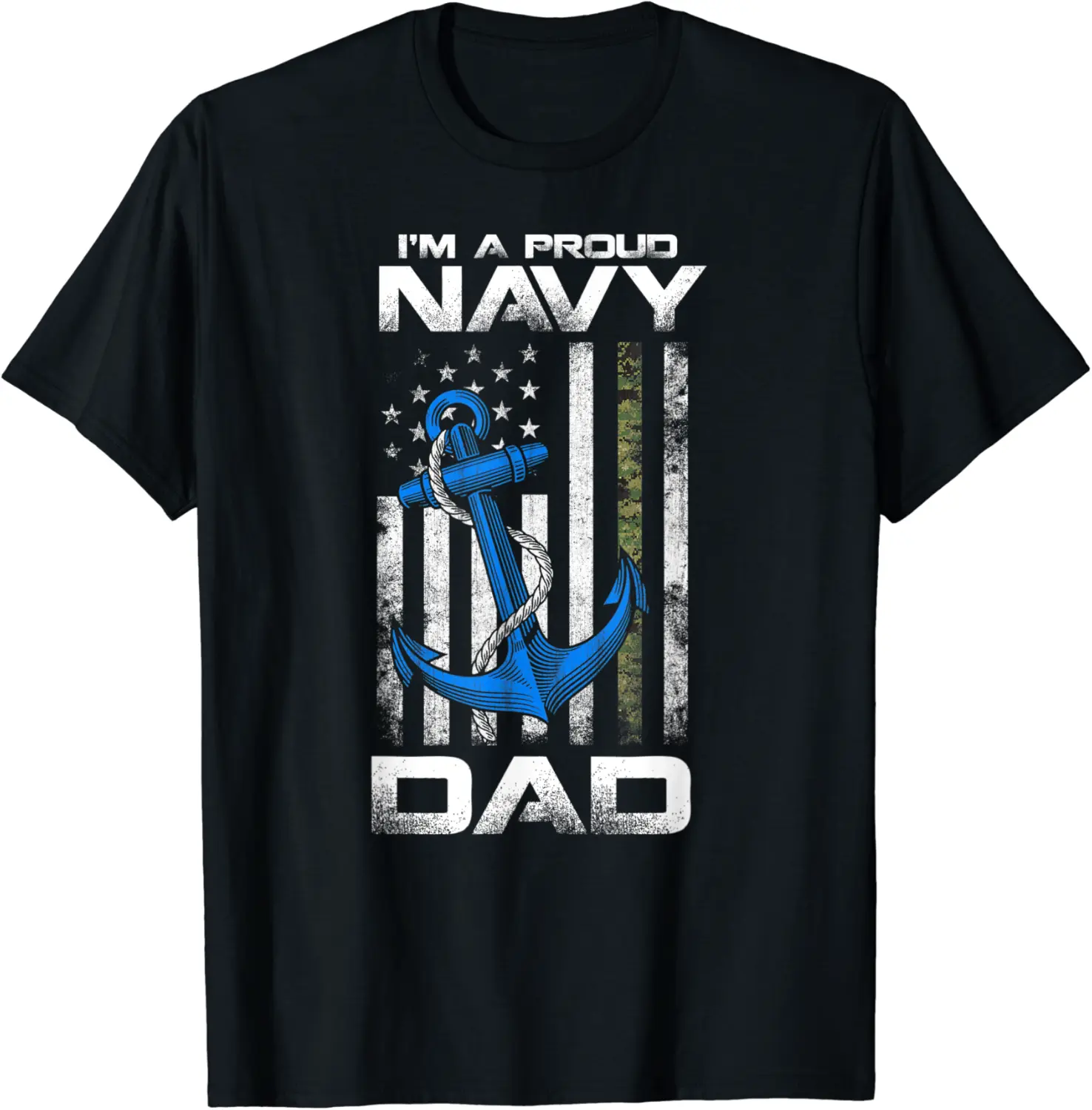 Mens Proud Navy Father Shirt American Flag Vintage Dad T-Shirt - Silviamo Shop 90B09K7MSG5Z