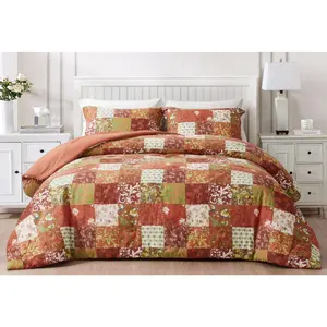 Leilani Bohemian Print Floral Patchwork Cotton Comforter Set