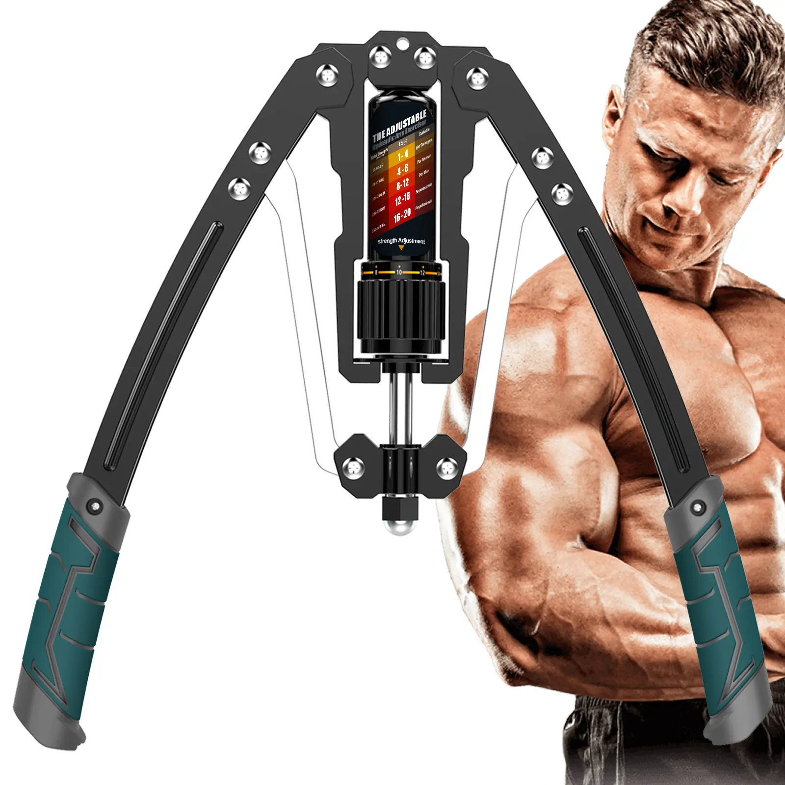 EAST MOUNT Adjustable Resistance Twister Arm Exerciser - 22-440lbs Hydraulic Power Home Strength Training Equipment for Chest Expansion, Arm Strength Enhancement, Fitness Enthusiasts, Home Workout, Resistance Training, Enhances Arm Strength
