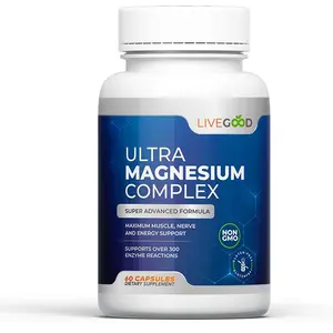 LiveGood Ultra Magnesium Complex | Organic Magnesium Glycinate and Gluconate for Muscle Recovery, Nerve Support & Relief – High Absorption Supplement, Vegan, Non-GMO, Made in USA, 60 Capsules