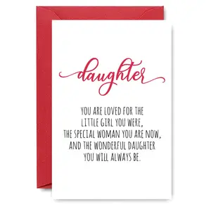 Funny Happy Birthday Card for Daughter, Letter Pattern Greeting Card, Positive Message Card, Perfect Gift for Birthday, Mother's Day, Or Special Occasions