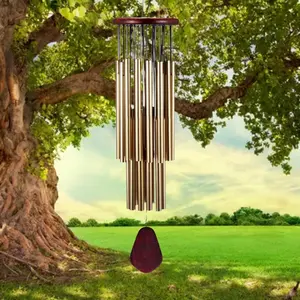 Eco-Friendly Serenity: Harmonious 27-Tube Handmade Wind Chime, Perfect for Gardens, Patios - Stress-Relieving, Weather-Resistant