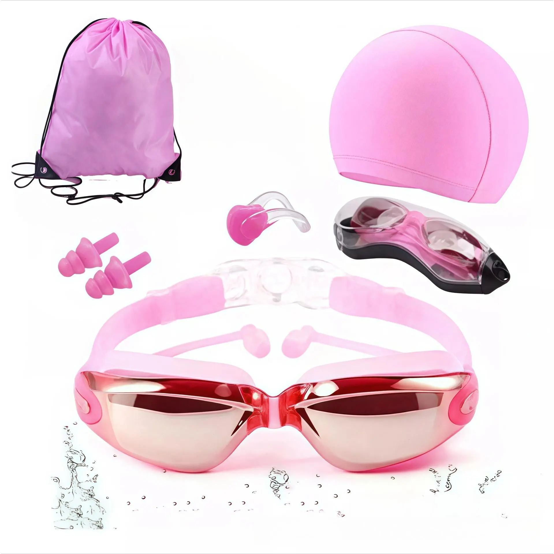 [Pink Silver Plated] - Five Piece Set