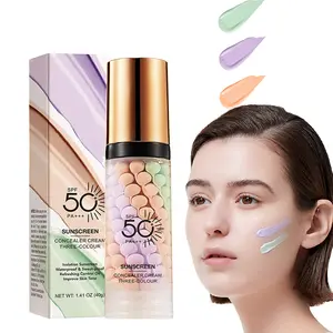 3 In 1 Primer for Face Before Makeup, Sunscreen Isolation Cream, SPF 50, One Step Color Corrector Face Primer, Oil Control & Moisturizing Skin Tone Correcting, Tinted Moisturizer with Spf