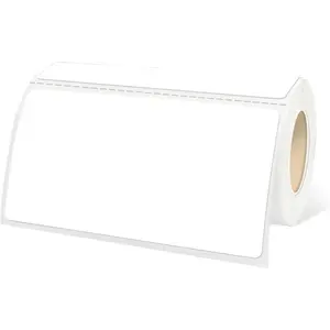 2x4 Inch White Removable Thermal Labels, Thermal Label,250 Sheets per Roll with Perforated Lines