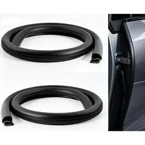 2.62Ft Open-End Car Door Weather Seal (2PCS) | Adjustable Thickened Rubber Edge Trim with U-Shaped Steel Strip & Bayonet
