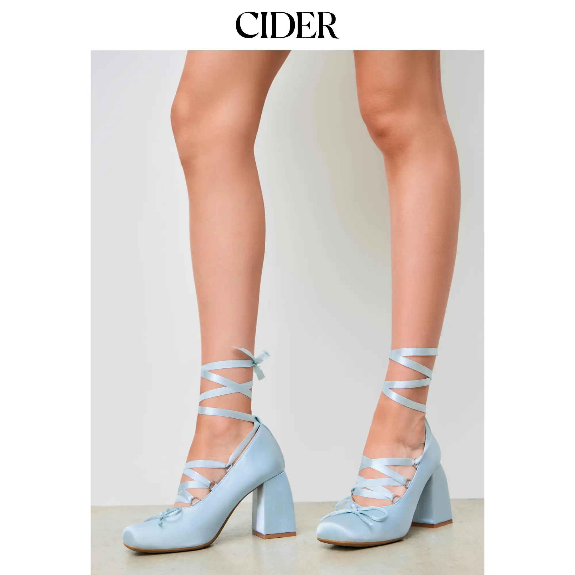 Cider Women's Satin Mary Jane Heels, Ballet Style Fashion Shoe with Decorative Bow, Closed Toe Footwear for Women