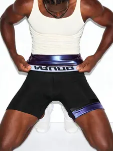 Men's Sauna Compression Shorts, Athletic Workout Running Performance Base Layer, Blue &, All-Season Wear