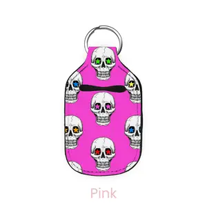 abbyrose Skulls & Stars Hand Sanitizer Holder Pink