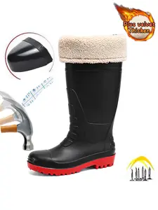 Men's All-Season Protective Long, Anti-Puncture Slip-Resistant Comfortable Durable, Outdoor Work Daily Commute Preferred Waterproof Deck Boots