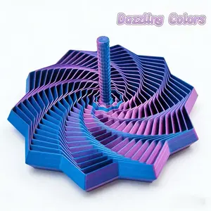 3D Printing Expanded Sensory Fidget Star with Handle Dazzling Colors 11.7cm Hypnotic Visual Fidget Toy Ideal Christmas Valentine's Day Gift