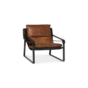 Connor Club Chair Open Road Brown Leather