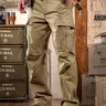 Men's Durable Woven Straight-Leg Utility Cargo Pants - Cute, Outdoor Ready, Preppy, Multi-Pockets, Tactical Style, Comfortable Fit, Korean Retro Vintage Workwear Bottoms for Outdoor Training, Hiking