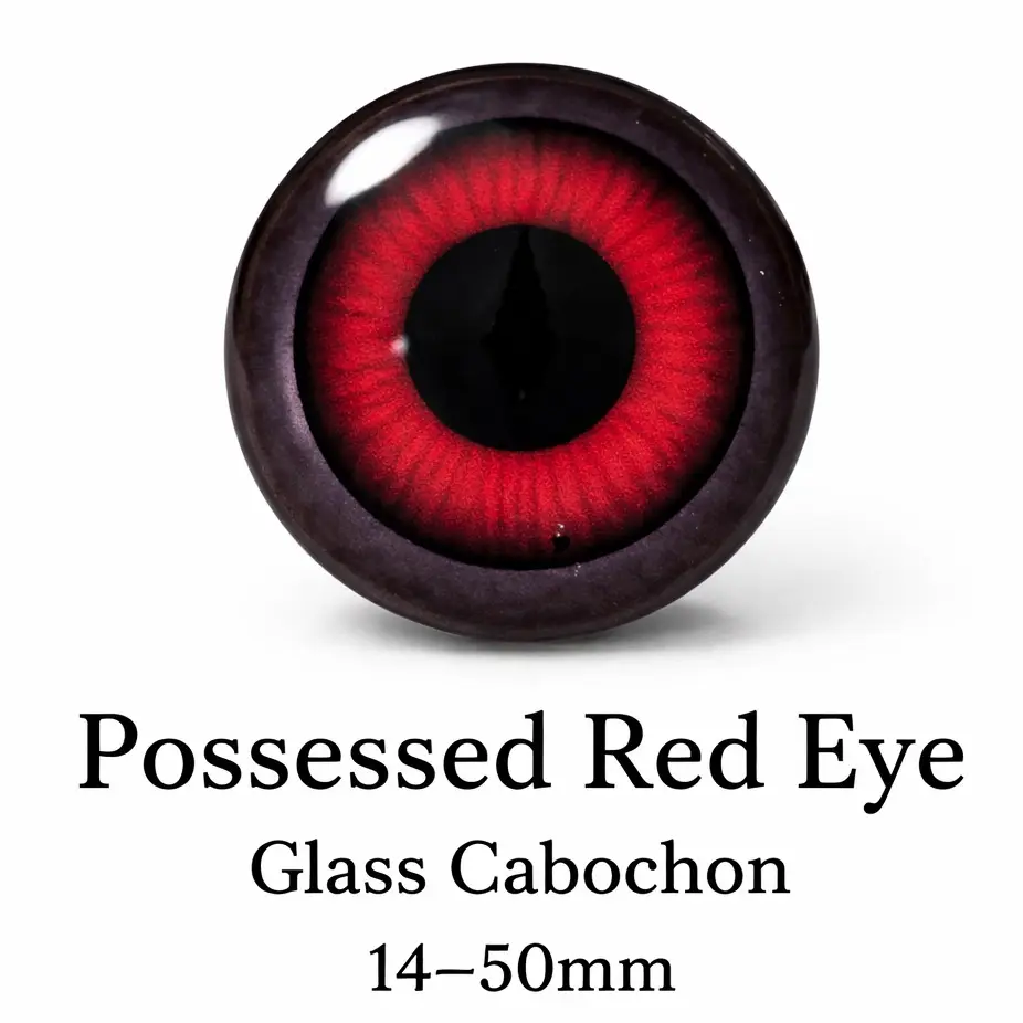 Possessed Red Eye  - Glass Cabochon 14mm - 50mm
