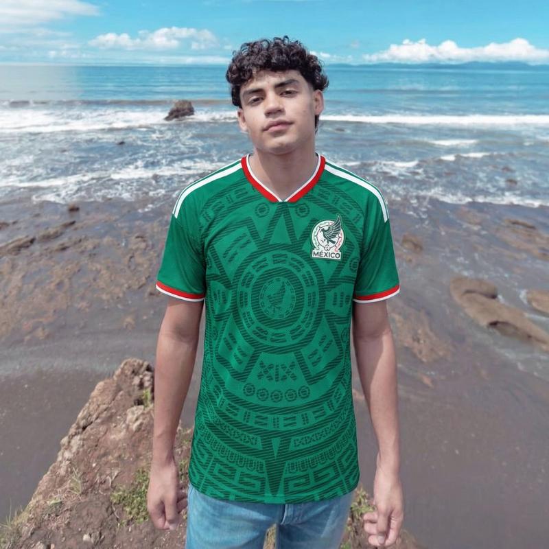 2026 Mexico Home World Cup Green Color Soccer Jersey Stadium Version, Unisex Soccer Jersey For Couple Matching, Vintage Streetwear Soccer Jersey, Perfect Gifts, Sports Top, Gym Athletic Clothes, El Tri Futbol Jersey