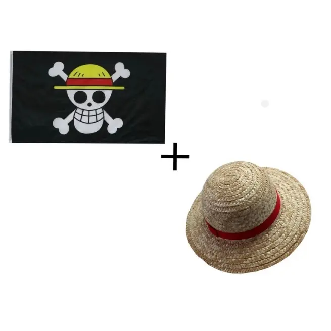 Luffy Straw-hat and Straw-hat pirate flag