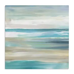 Stupell Industries Abstract Beach Sand Ocean Waves Canvas Art, 17" x 17"