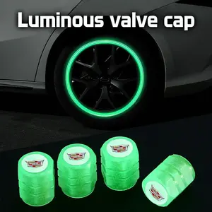 4Pcs Car Luminous Tire Valve Caps Tyre Fluorescent Accessories For Cadillac Escalade CTS ATS XTS CT4 CT5 XT5 XT4 XT6 CT6 Lyriq SRX ELR Celestiq EXT XLR