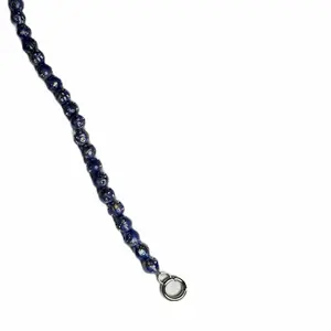 16' Blue Beaded Bag Chain with Elegant Silver Clasp for Stylish Accessories