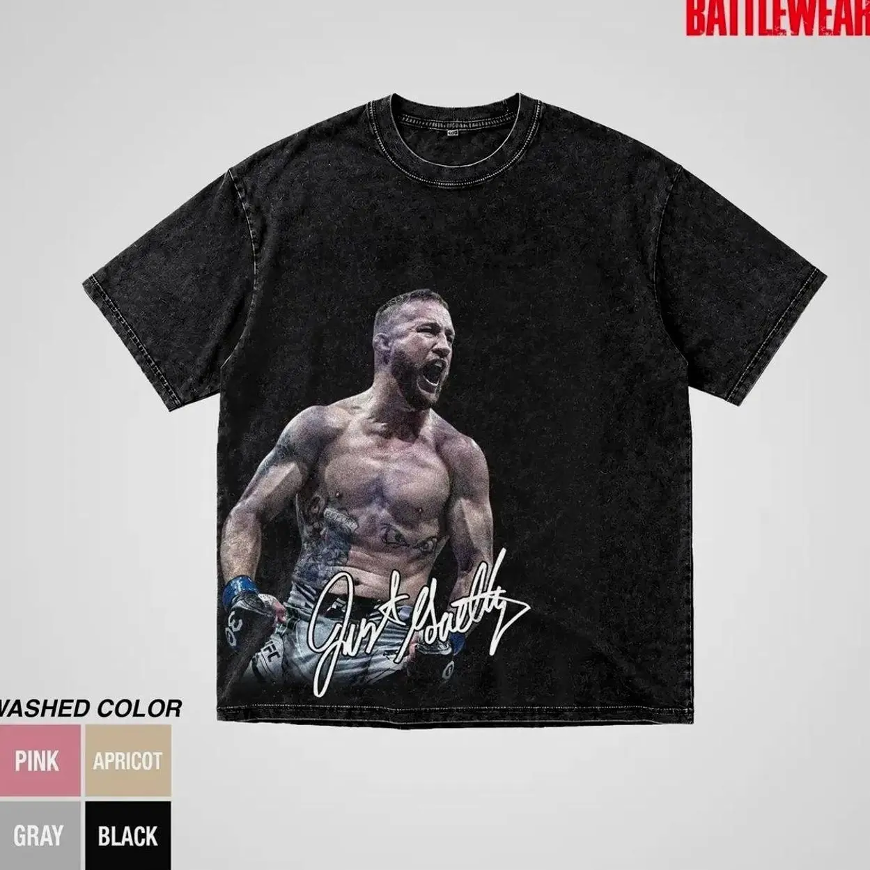 Justin Gaethje Heavy Cotton Shirt UFC Shirt The Highlight Tshirt MMA Fan Apparel Menswear 9BN T5W