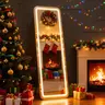 Illuminated Full Length Floor Mirror - LED Lights, Dimming & Color Options, Sturdy Aluminum Frame Stand Mirror for Makeup, Try-On Haul, House Decor, Girl Room Aesthetic Decor, Illuminated Mirror