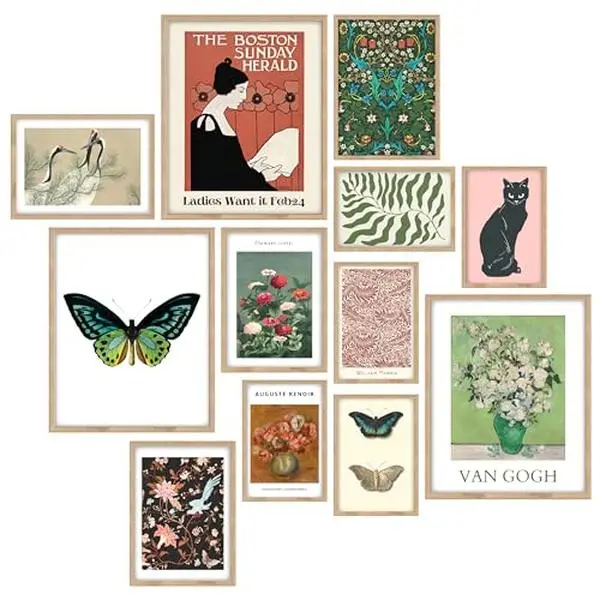 97 Decor Eclectic Wall Decor - Vintage Eclectic Wall Art Prints, Retro Maximalist Decor Aesthetic, Modern Eclectic Home Decor, Colorful Boho Gallery Wall Prints for Bedroom Dorm (Unframed)