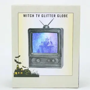 Witch TV Glitter Globe Halloween Decor Cracker Barrel Exclusive 2023 NEW in Box