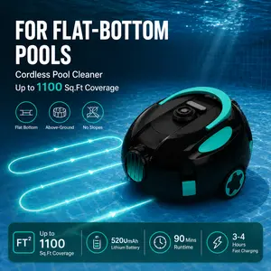 Cordless Robotic Pool Vacuums H1, Automatic Pool Vacuum Cleaner, 40W Dual Motor Pool Cleaner Robot with Fine Filter, Smart Parking for Inground & Above-Ground Pools up to 1,100 Sq.Ft