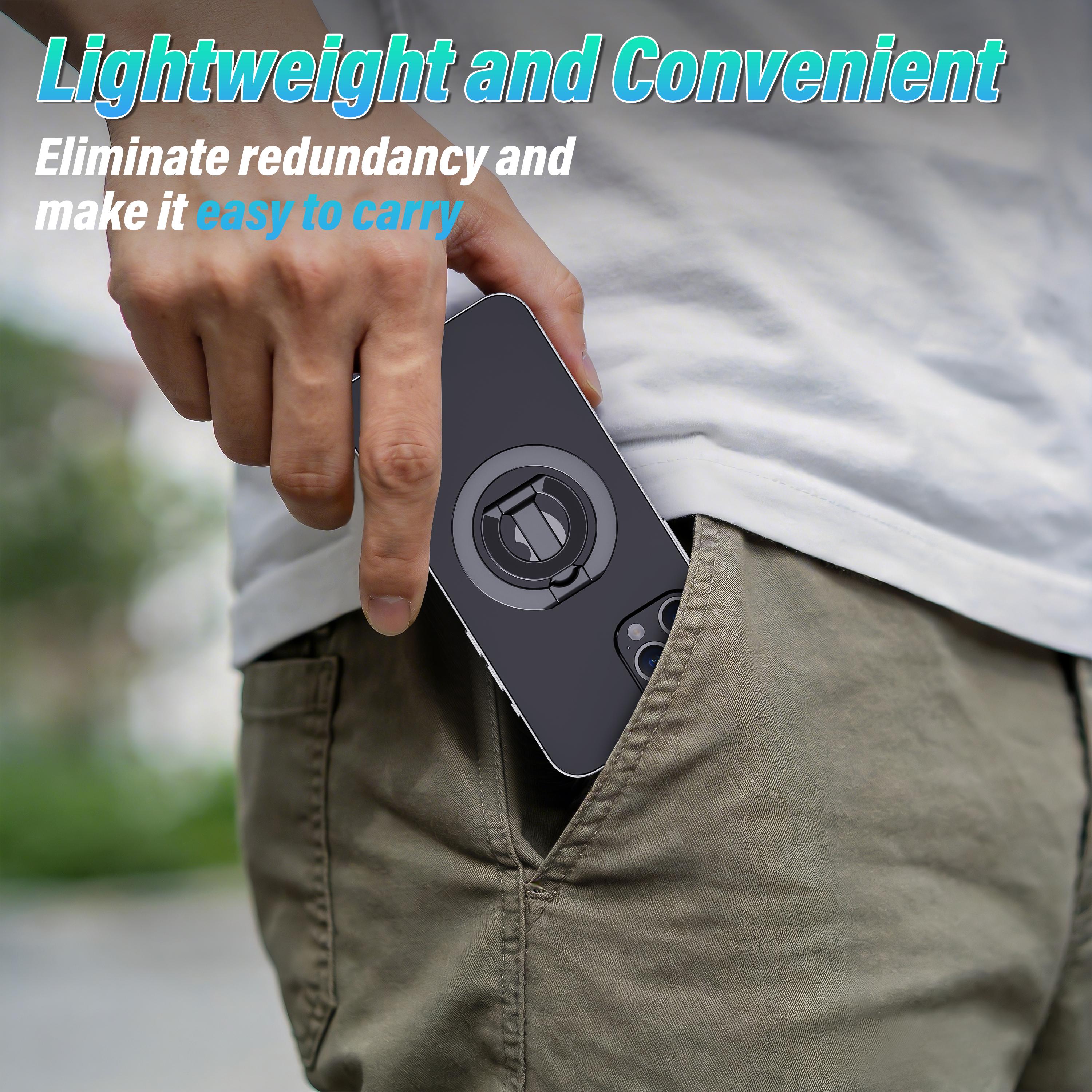 Magnetic Phone Ring Holder Stand, Dual-Sided Strong Magnet Grip Compatible with Car Mount, Magnetic Phone Accessory for iPhone 17 16 15 14 13 Pro Max Plus