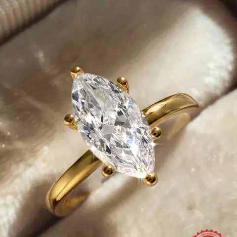 Marquise Cut Ring, Beautiful Rings, Unisex Engagement Rings Symbol of Love for Marriage Proposals Weddings with Sparkling Gemstone Classic Design Jewelry Suitable for Couples Romantic Occasions Special Celebrations