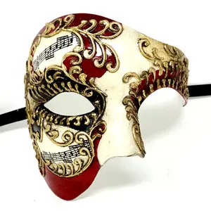 Masque Party Half Face Men's Phantom of The Opera Masquerade Mask for Halloween Party Mardi Gras Traditional Papier Technique Steampunk Look Comfortable Adult Size