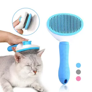 Dog Cat Hair Removal Comb Pet Massage Detangler Self-Cleaning Cat Grooming Brush Dog Cat Beauty Tool Pet Combs Dog Accessories