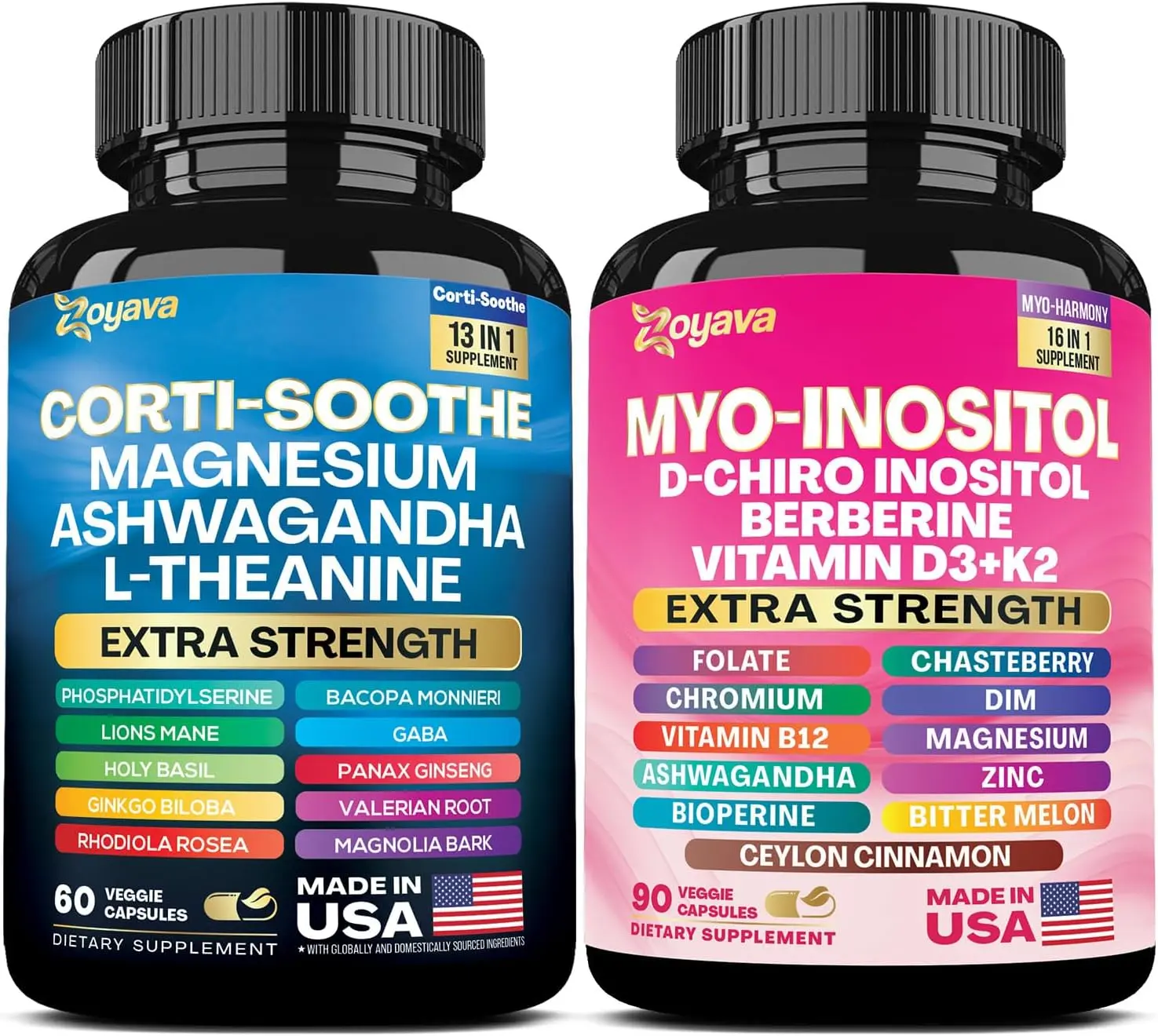 Zoyava Collagen Supplement - Type I, II, III, V and X - with Biotin, Keratin, Hyaluronic Acid & 13+ Extra Strength Ingredients for Beauty, Fitness, & Healthcare - 90 Capsules - MADE IN USA Edible Dietary