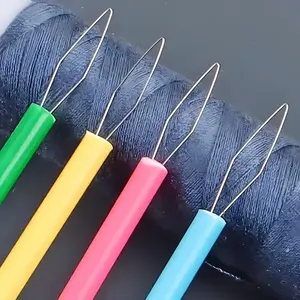 4-piece colored plastic threader-cylindrical threading tool, DIY sewing accessories, convenient needle thread threader, suitable for bead weaving and elderly assistance, Sewing Tools