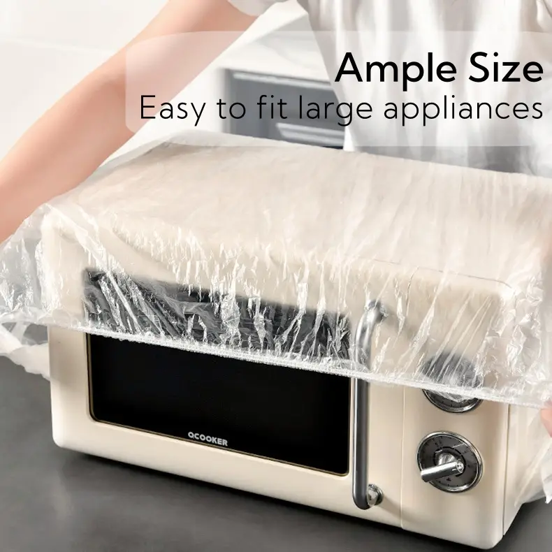 30 Counts Clear Disposable Dust Cover, Dustproof with Elastic for Air Fryer, Blender, Oven, Pressure Cooker, Coffee Maker, Toaster, Slow Cooker Acces