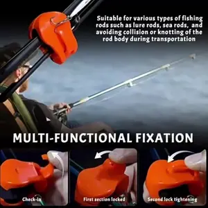 Portable Fishing Rod Fixing Clip-Quick-Attach Fishing Rod Holder with Secure Grip, one-hand install without tools, suitable for freshwater double-section lures rods, Fishing Tackle Organizer, Fishing Organizer Accessory, Rod Holders for Fishing Rods