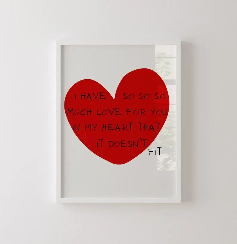 [UNFRAMED POSTER] Love Quote Heart Print: Amore Mio, Couple Gift