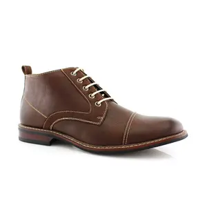 Ferro Aldo Eli simple cap-toe dress boots, in Dark Brown, Men's Size 6.5 - 13