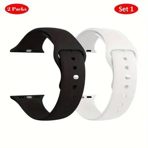 Compatible Apple Watch Band Women Men Se Ultra 2 40mm 44mm 46mm Durable Silicone Sport Strap Series 1-11 Iwatch Accessories Smart Watch Straps