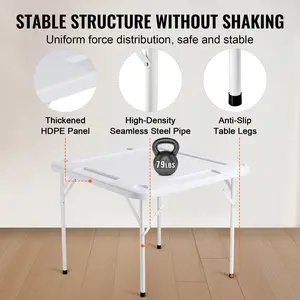 VEVOR Mahjong Table 4 Player Folding Card Table & Table Mat Cup Holder Chip Tray