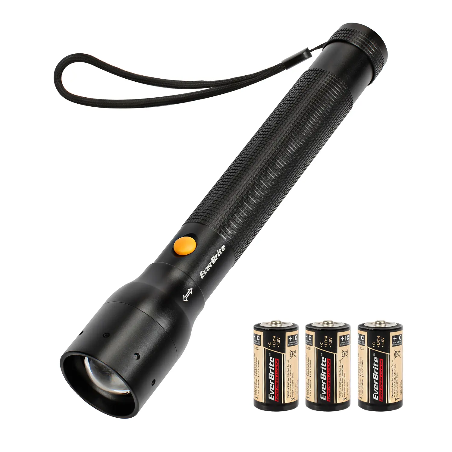 #fathersdaygift EverBrite Ultra Bright Tactical Flashlight, 900 Lumen Zoomable Adjustable Focus, 3 Light Modes, Heavy-Duty Aluminum Torch for Hurricane Supplies Camping, Includes 3C Alkaline Batteries