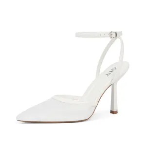 [QIY]Closed Toe Ankle Strap Heels Women Pumps Pointed Toe Heeled Sandals for Women Stiletto Wedding Dress Shoes Footwear Footwear