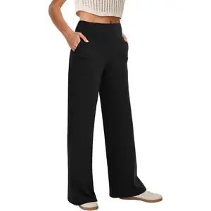 Wide Leg Pants Woman High Waist Yoga Pants with Pockets Loose Stretch Dress Work Sweatpants Casual LoungeGift