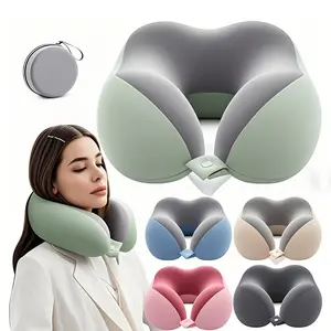 1PC Travel Neck Pillow U-Shape Ergonomic Memory Foam 360° Support & Foldable for Airplane Long Flight Sleeping (Business & Student)