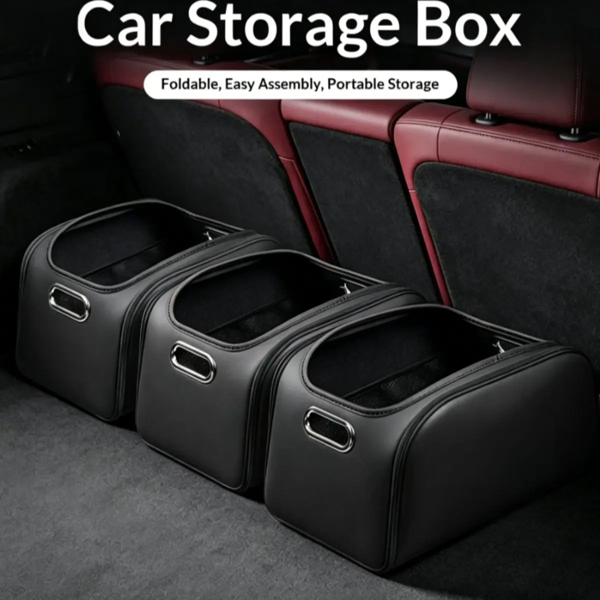 Car Trunk Organizer Large Capacity Foldable Storage Box Cargo Container for Suv Sedan Truck Car Interior Accessories Vehicle Storage Auto Organizer