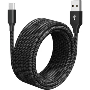 USB C Cable [20ft/6m], 1-Pack, Long USB-A 2.0 to USB-C Cable, Fast Charging Type C Charger Cord Nylon Braided for Samsung Galaxy Note, LG, Moto, Pixel, Switch, and Other USB C Devices