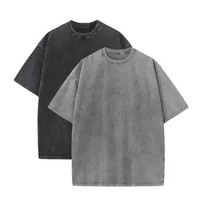 2 Pack Oversized Tshirts for Men Gym Vintage Heavyweight T Shirts Cotton Workout Acid Wash Baggy Tees