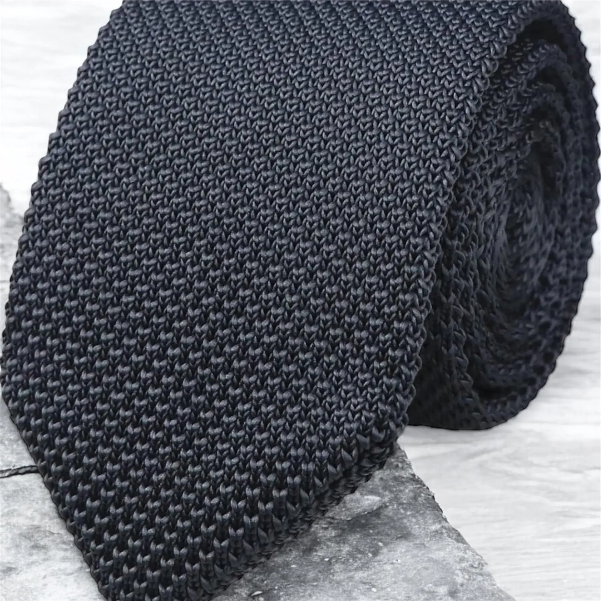 DMITRY Men's Made in Italy Knitted Silk Grey Tie