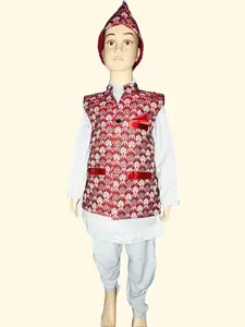 Boy's 4-pc Jwaricoat Authentic Dhaka Set
