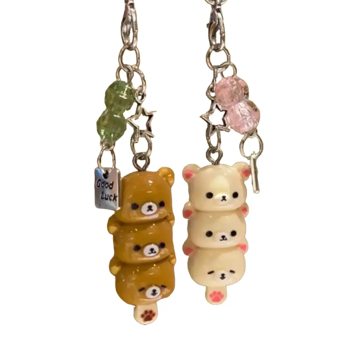 Cute Bear Phone Charms Pendant Kawaii Anime Keychain Accessories For Keys Schoolbag iPhone 17Promax Airpods Korea Y2K Stylish Bear Design
